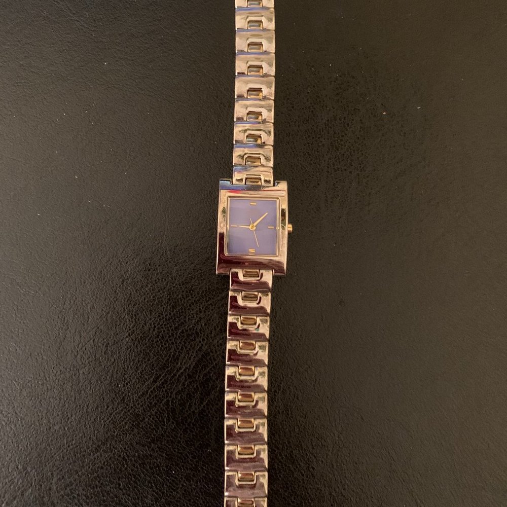 Citizen navy face watch with gold and silver links band